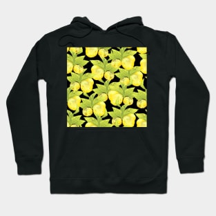 Graphic chalk lemon on black Hoodie